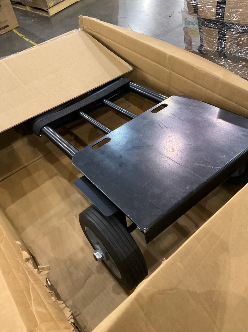 Condition photo showing Good Condition for Folding Hand Truck Dolly - 600 LB Capacity, Heavy-Duty Wheels and Compact Design for Moving Heavy Loads in Warehouses, Offices, Homes, and Shopping