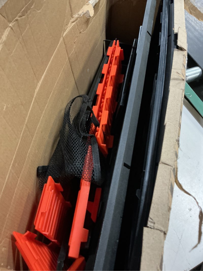 Condition photo showing Good Condition for nerf elite blaster rack - storage for up to six blasters, including shelving and drawers accessories, orange and black - amazon exclusive