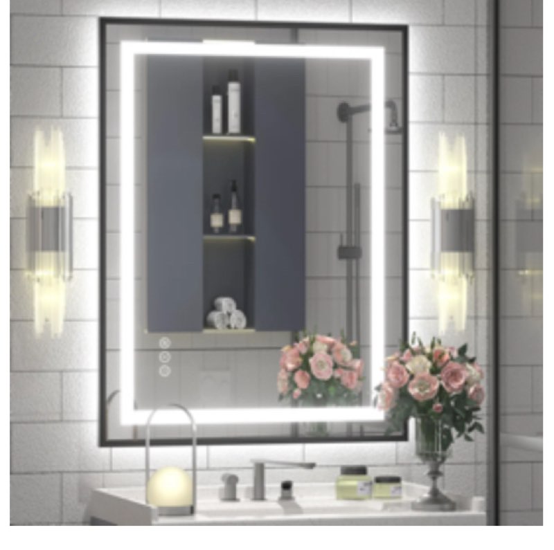 Aevar Super Bright Front & Back LED Lighted Anti-Fog Aluminum Alloy Framed Tempered Glass Bathroom/Vanity Mirror with ETL & 3-Year Warranty