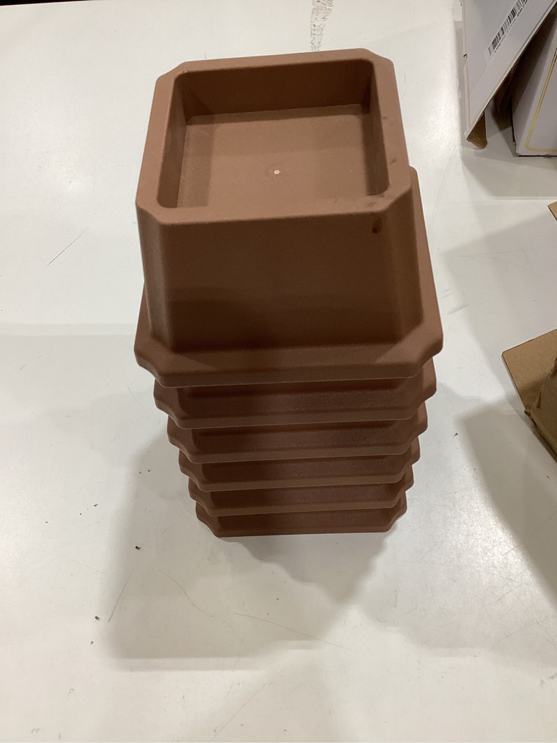 Condition photo showing Good Condition for 6 pack bed risers 2 inch, heavy duty furniture risers, brown | lift up bed 2" high, risers for bed frame, couch, sofa and table, plastic bed lifters, set of 6, support up to 2000 lbs brown 6 pack 2 inch