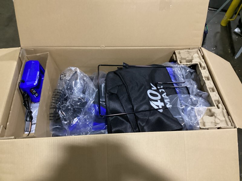 Condition photo showing As Is for kobalt 40-volt 21-in brushless battery push lawn mower 6 ah (battery and charger included)