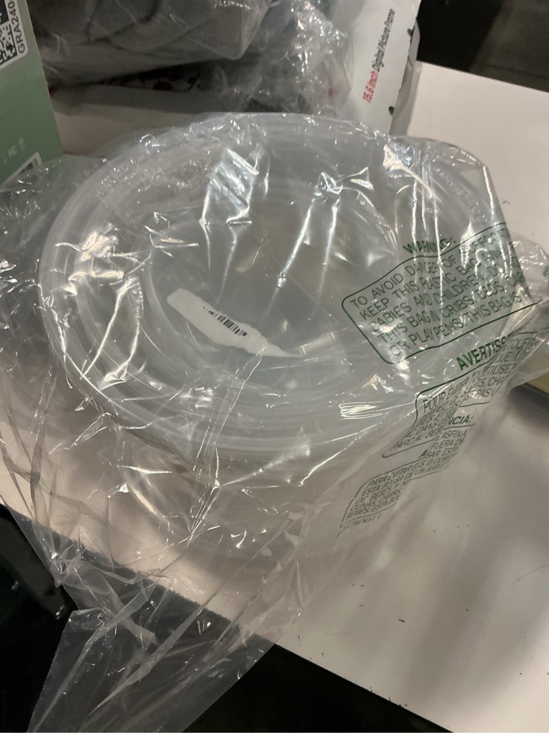 Condition photo showing Good Condition for 6/8/10 Inch Large Size Clear Nursery Pots with Drainage and Saucers, 9 Pack Plastic Plant Pots for Seedling Starter, Durable Plastic Pots for Indoors 6810inch-9pcs