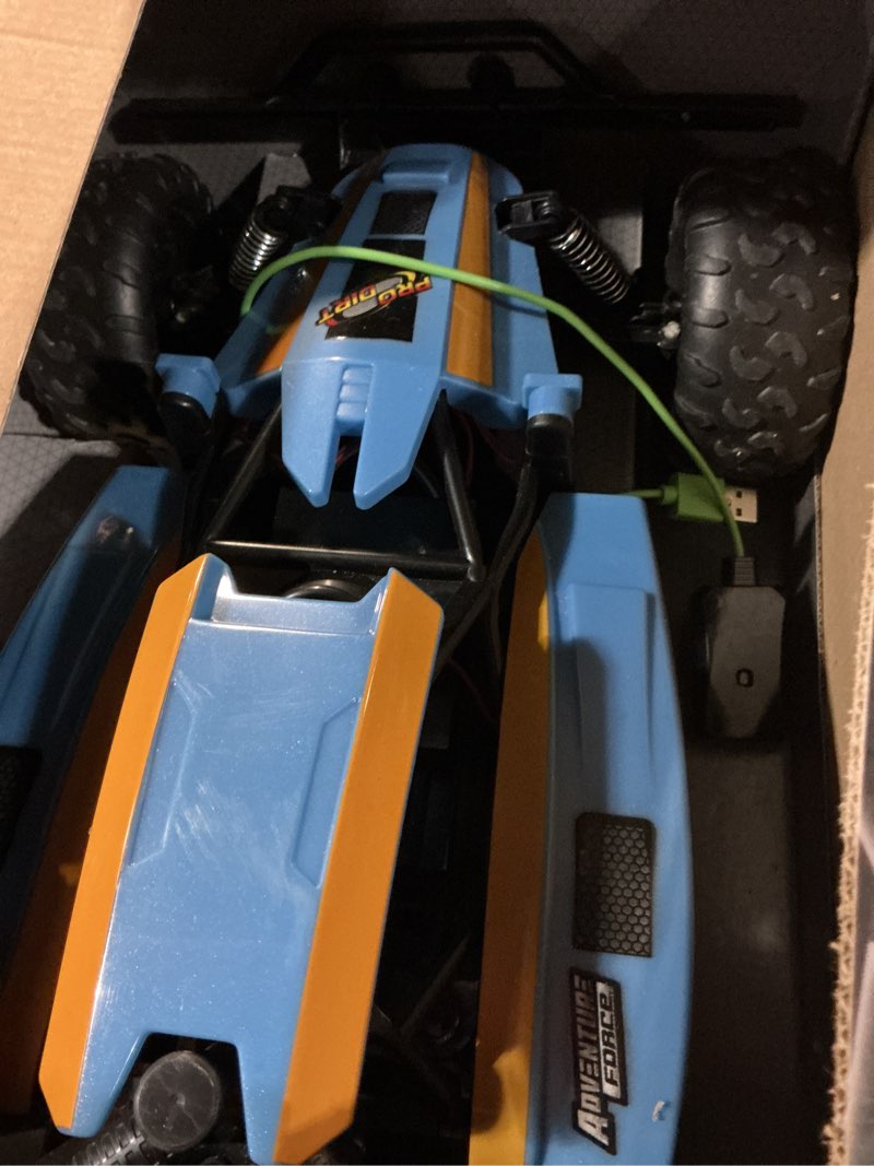 Condition photo showing As Is for adventure force (1:8) baja brute remote control ice blue buggy, wr5-88g21u-bl