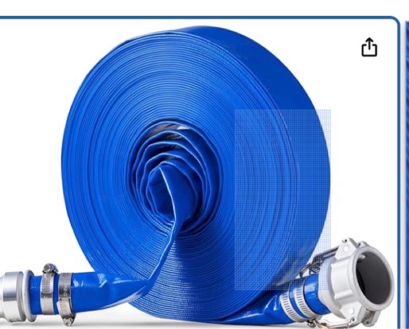 VEVOR Backwash Hose, 1.5 in x 100 ft, Blue PVC Hose, with Clamps, Camlock, Aluminum Fittings, Fit Various Pumps, for Sewage Treatment, Water Transportation and More Agricultural Purposes