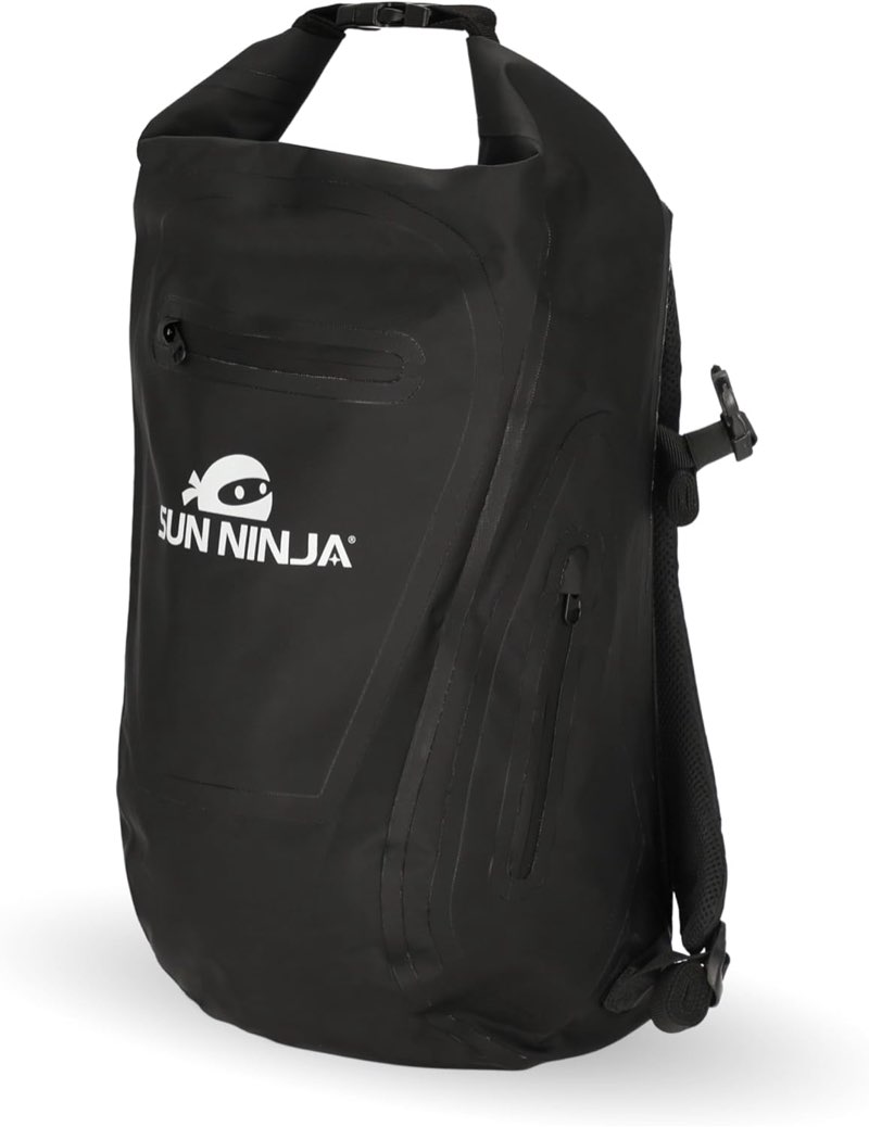 sun ninja dry bag backpack, waterproof floating     for kayaking & sup, dry bags waterproof backpack for men & women black