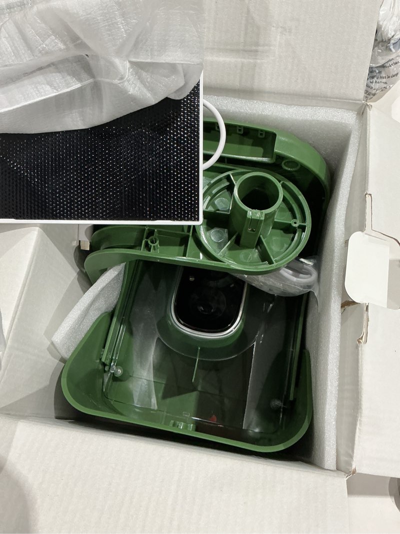 Condition photo showing As Is for smart bird feeder with camera, ai identify birds species, 2k hd color night vision, ip65 waterproof solar powered bird feeder with 142° wide angle, auto capture & real-time notifications, ideal gift green