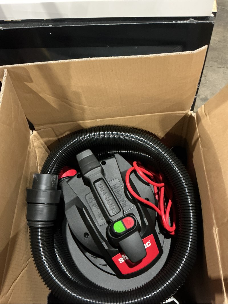 Condition photo showing As Is for shop-vac wet/dry shop vacuum with accessories included