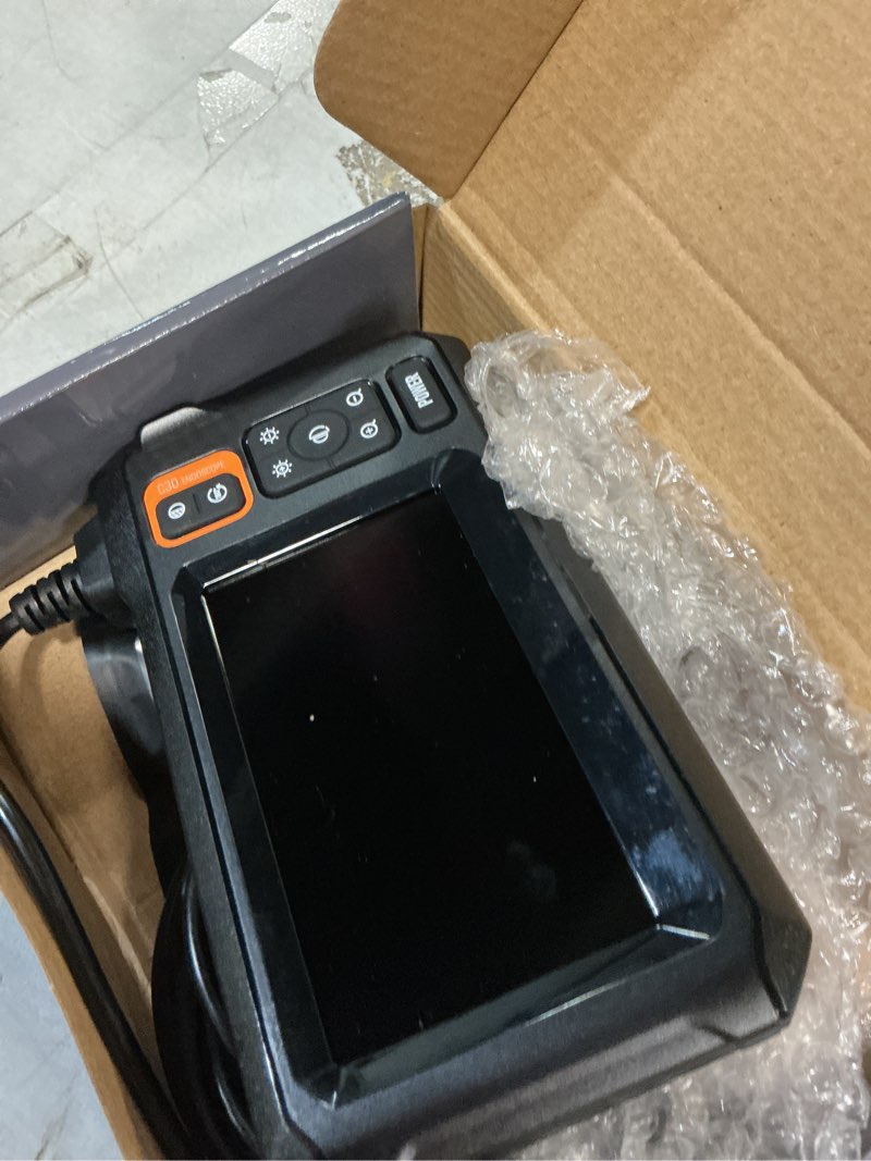 Condition photo showing Good Condition for endoscope camera with light, inspection borescope camera with 4.3" ips screen, 1920p hd with 8 led lights, 16.6ft semi-rigid cord bore scope, ip67 waterproof endoscope for sewer, tools(orange) 16.6ft single lens