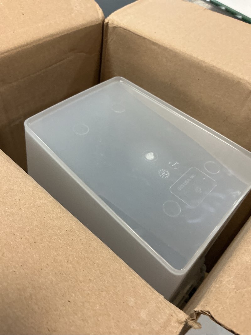 Condition photo showing As Is for iris usa airtight dog food storage container, up to 10 lbs each, 2 pack, for dog cat bird and other pet food storage bin, keep fresh, translucent body, bpa free, clear/black 10 lbs - 2 pack black