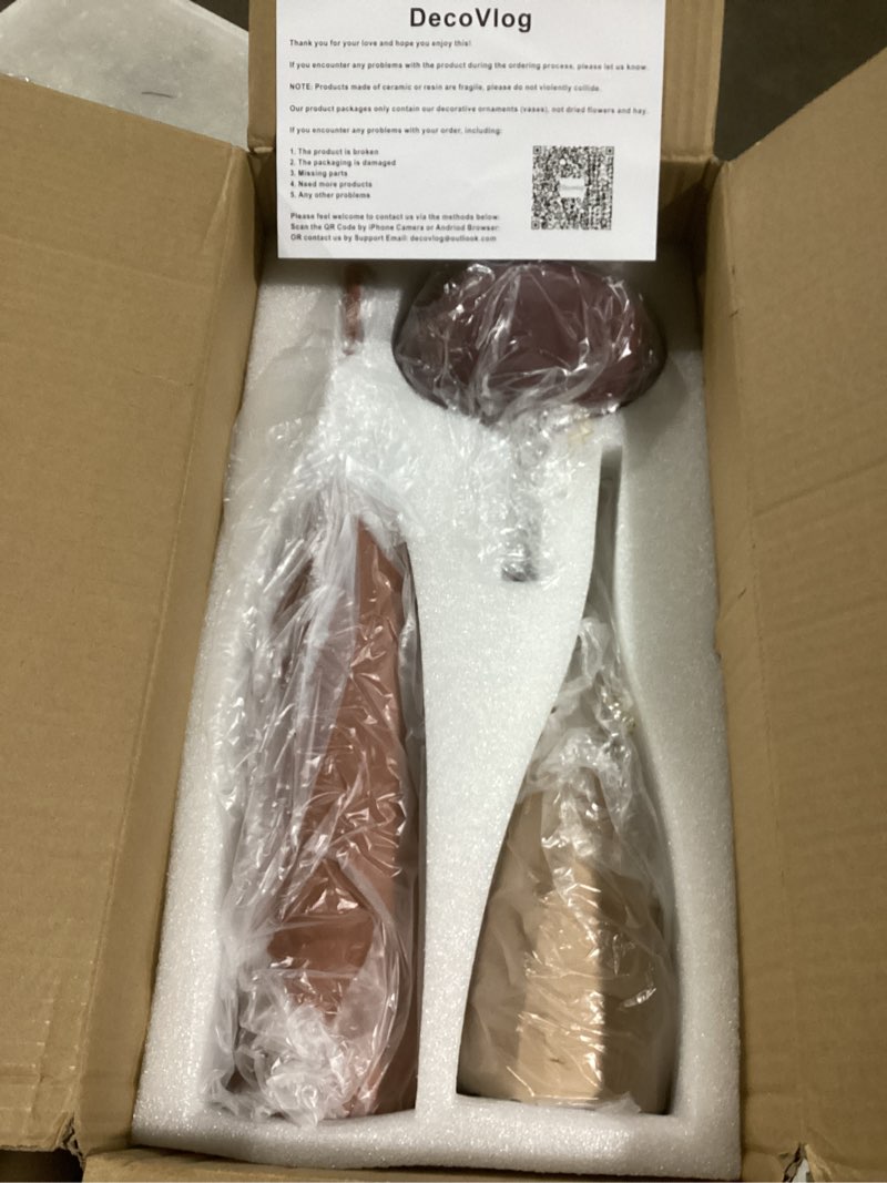 Condition photo showing Good Condition for Ceramic Vases Set of 3, Modern Boho Vases for Centerpiece Decor, Matte Minimalist Decorative Vases for Home Decor, Living Room, Bookshelf, and Entryway Table Decor (Multicolor-1)