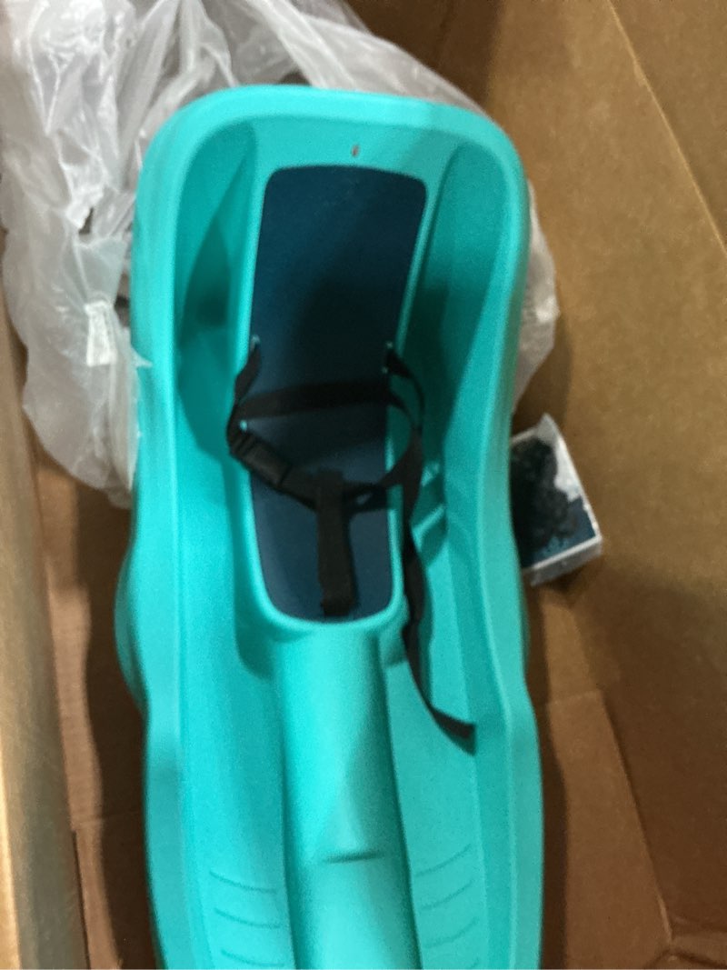 Condition photo showing Good Condition for Gizmo Riders Baby Rider, Toddler Sled - 3-Point Harness, Anti-Slip Seat, Retractable Tow Strap, Durable Plastic, Ideal for 6 Months to 3 Years, Supports Up to 55 lbs, Winter Fun for Little Ones Titan Blue
