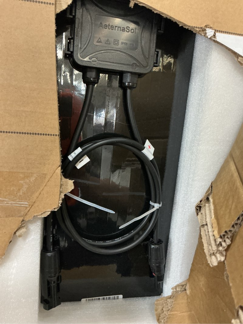 Condition photo showing Good Condition for solar panels,200 watt solar panel 12v n type 18bb solar panel a+ grade pv module with ip68 junction box,25% cell efficiency 200w solar panels for off grid rv boat rooftop camper(200w black