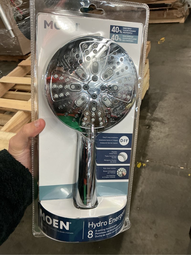 Condition photo showing Good Condition for hydroenergetix 8-spray patterns with 1.75 gpm 4.75 in. wall mount single handheld shower head in chrome