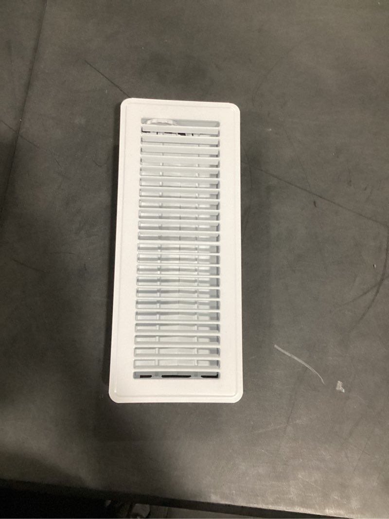 Condition photo showing Good Condition for reliabilt 4-in x 12-in steel white floor register