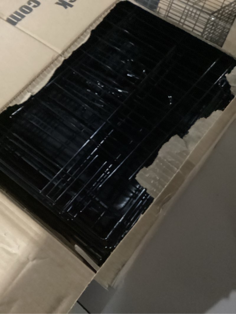 Condition photo showing Good Condition for FDW Dog Crate for Small Dogs 24 Inch Folding Metal WirePet Cage Double Door W/Divider Panel Indoor Outdoor Kennel Leak-Proof Plastic Tray,Black Black 24 Inch Double Door