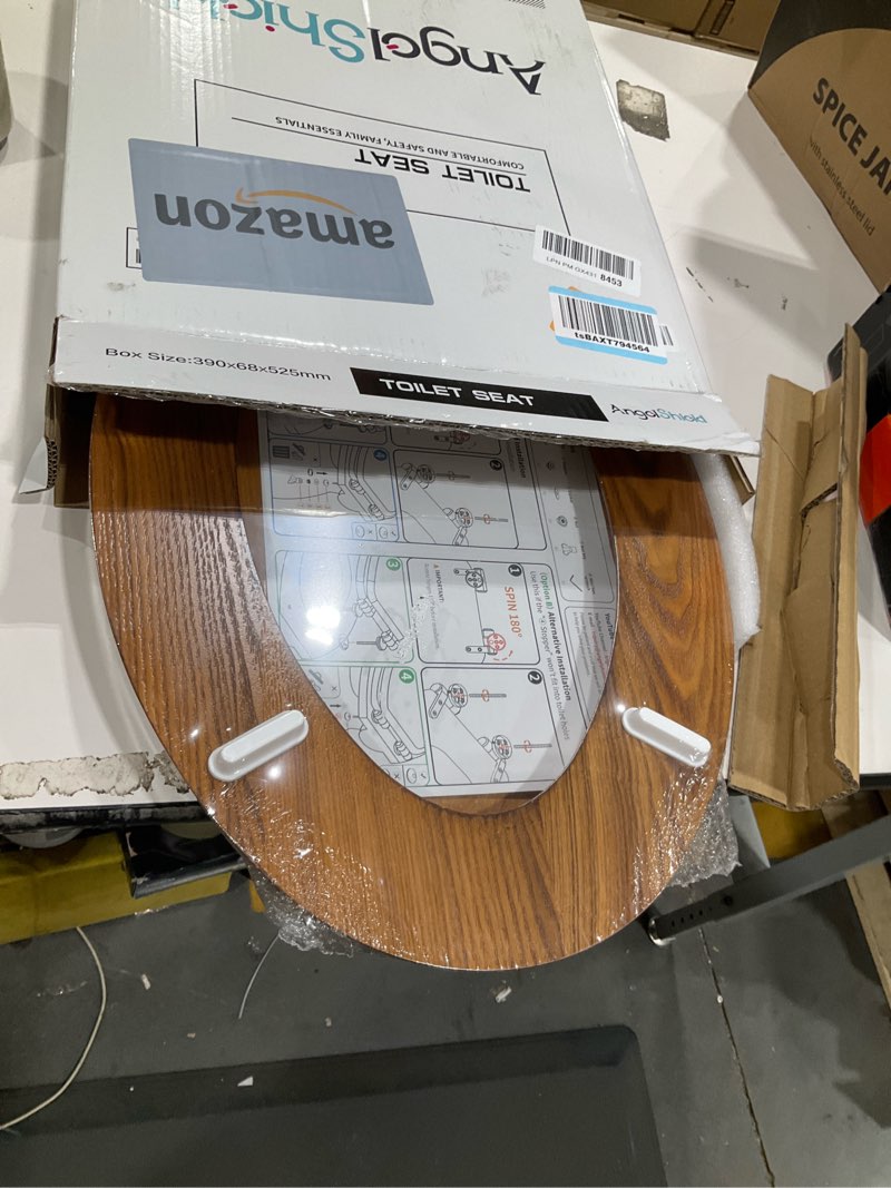 Condition photo showing Good Condition for angel shield wood toilet seat elongated with soft close,easy clean,quick-release hinges(elongated,wood) wood elongated