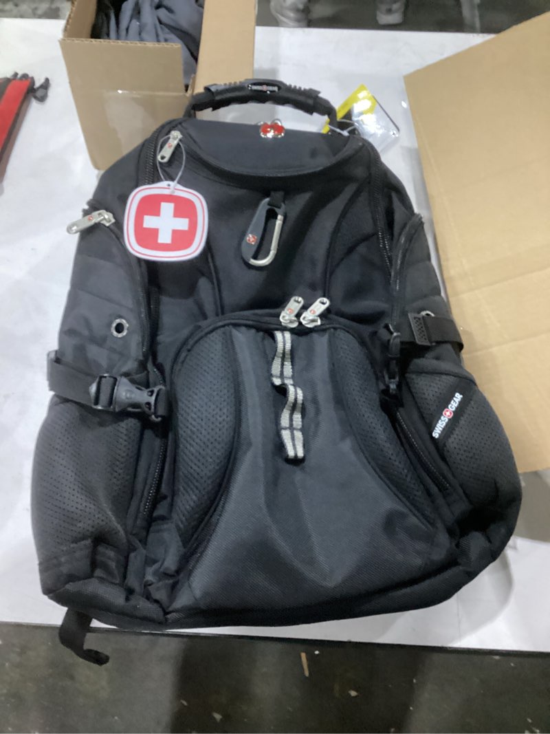 Condition photo showing Good Condition for swissgear 1900 scansmart 17” laptop backpack black – reflective tech backpack with scansmart compartment – multiple organizer pockets & rfid scan blocking technology 17-inch black