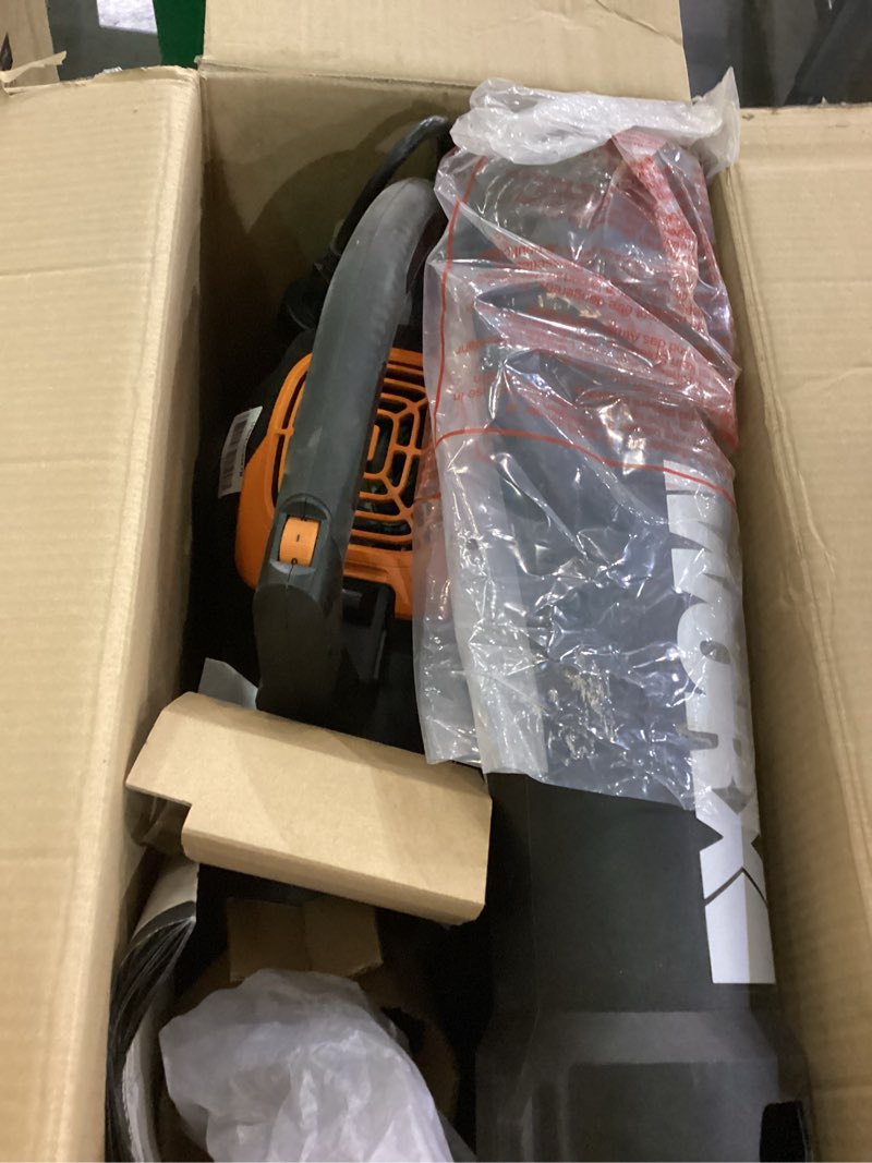 Condition photo showing As Is for WORX Trivac 3 in 1 Electric Leaf Blower for Lawn Care, Leaf Vacuum with 600 CFM, Leaf Mulcher with Metal Impeller, WG512 600CFM Blower/Vac/Mulcher