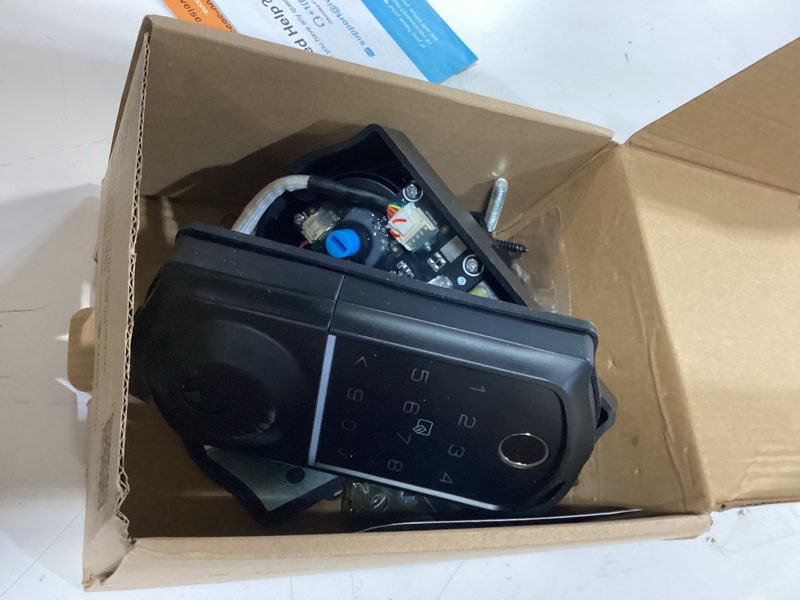 Condition photo showing Good Condition for veise ve017 fingerprint smart door lock, app control, 8-in-1 keyless entry, auto lock, emergency power port, electronic touchscreen keypad, biometric smart locks for front door, matte black ?matte black
