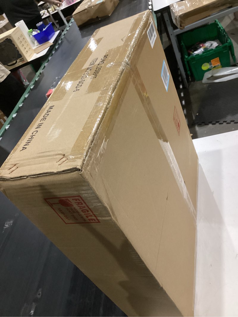 Condition photo showing New/Like New for 20”Hand Woven Rattan Chandelier Boho Pendant Light Adjustable Coastal Pendant Light for Kitchen Island Dining Living Room, White, UL Listed A-White