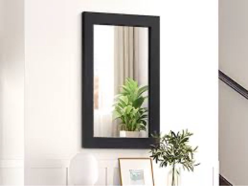 Syndra Wall Mirror Wall-Mount Mirror Rectangular Rustic Mirror Wood Mirror Decorative Vanity Mirror 
