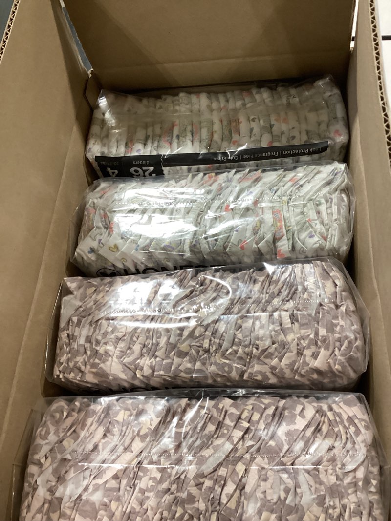 Condition photo showing New/Like New for the honest company comfort dry disposable diapers for sensitive skin, hypoallergenic, wild thang + all the alpacas, super club box size 4 (22–37 lbs) 104 count