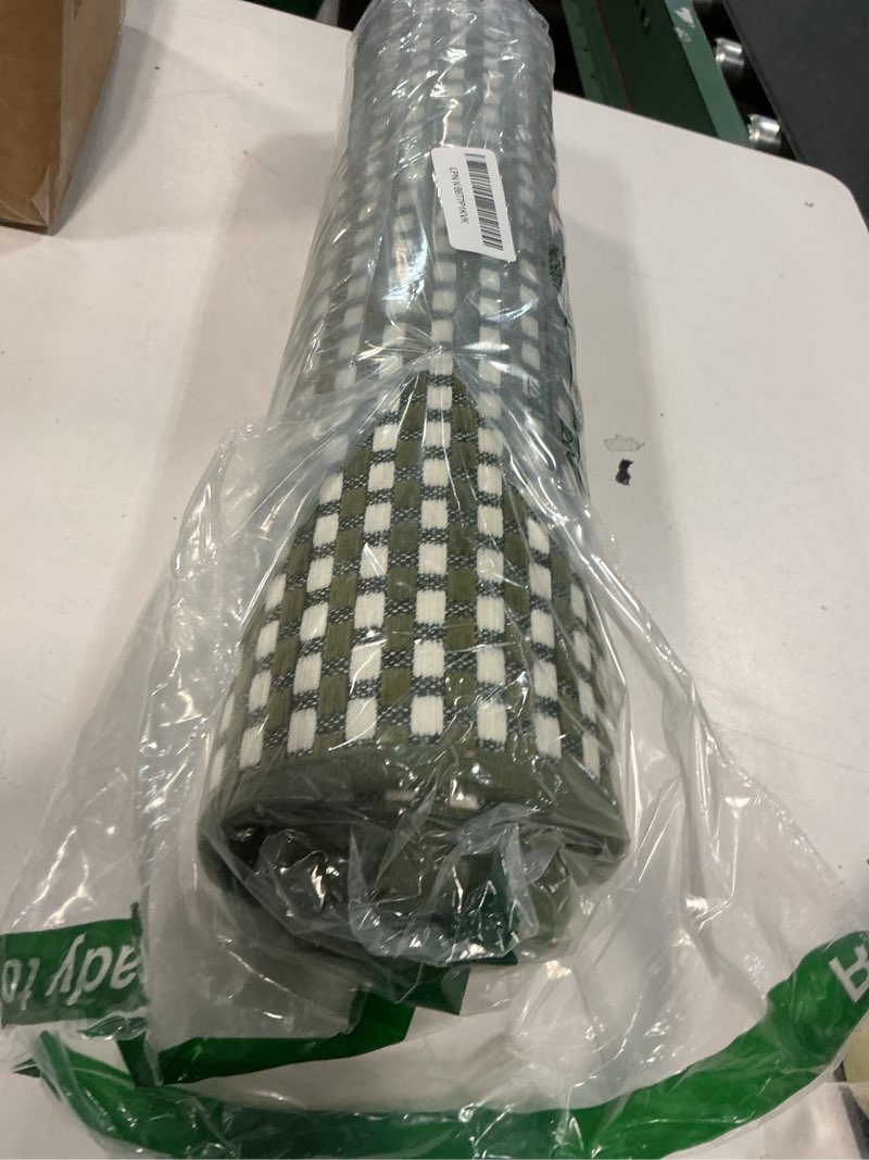 Condition photo showing Good Condition for long kitchen runner rugs kitchen mat non slip washable, super absorbent soft chenille braided kitchen mats for floor, rubber backing kitchen floor sink standing mat, easy clean, green 17"x71" 17"x71" a- green ( rubber backed)