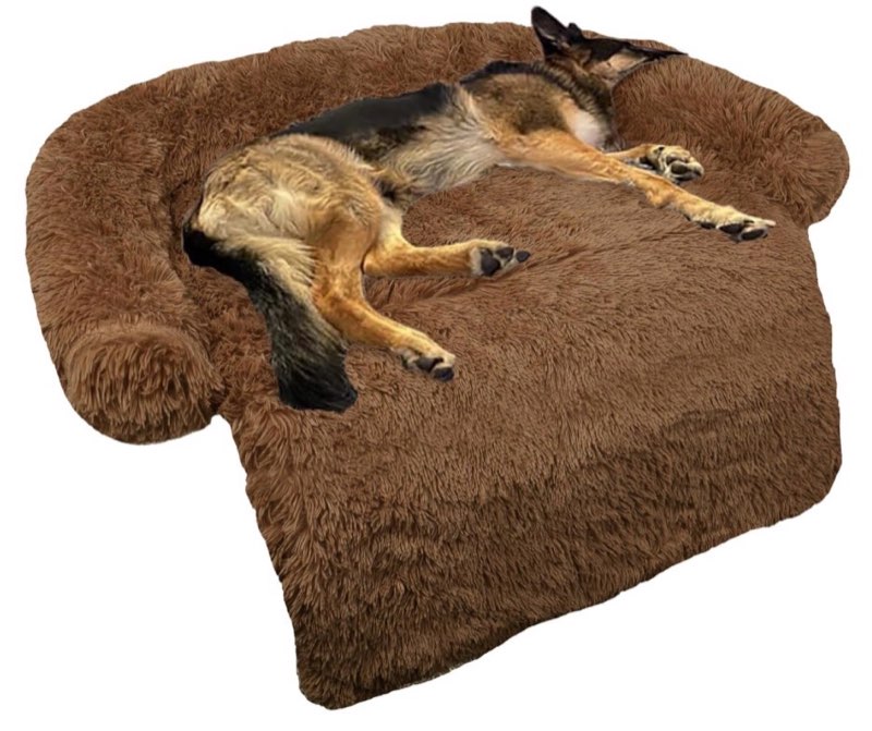 ggib calming dog bed fluffy plush dog mat for furniture protector with removable washable cover