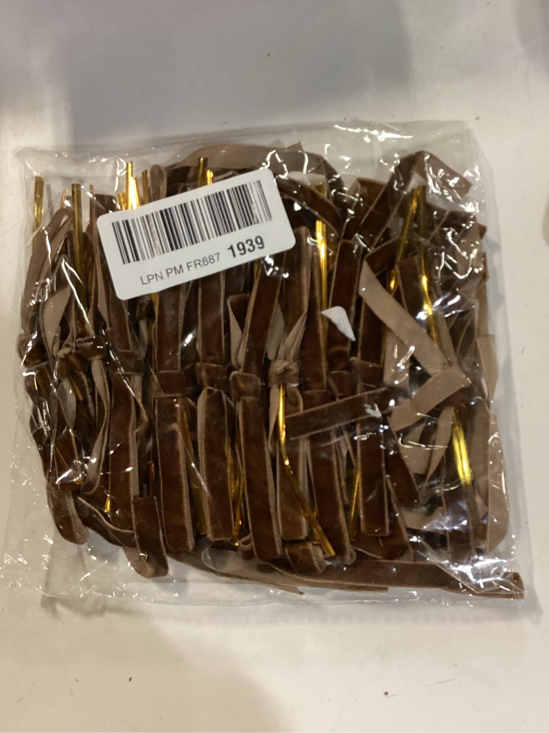 Condition photo showing New/Like New for DIYDEC 24PCS Velvet Christmas Bow Ornament 5 x 7 Inch Xmas Wreath Ribbon Bows Christmas Tree Hanging Crafts Gift Bows Pendants for Holiday Home Outdoor Indoor Party Garland Decoration(Brown)