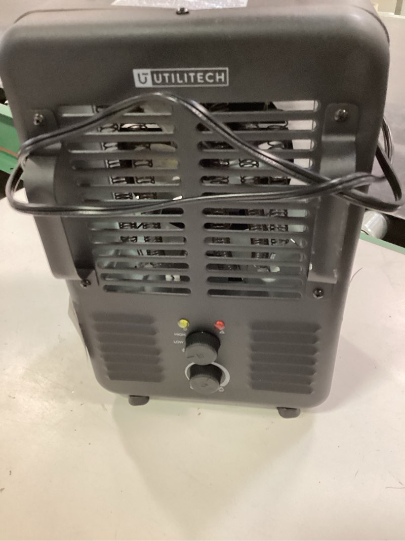Condition photo showing As Is for  Utilitech 1500 -Watt Utility Fan Utility Indoor Electric Space Heater with Thermostat