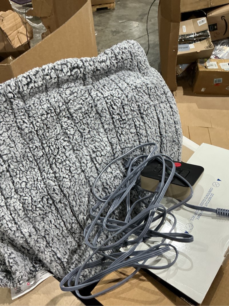 Condition photo showing Good Condition for westinghouse electric blanket full size, soft plush sherpa heated blanket with 10 heating levels & 1-12 hours auto-off, machine washable, 80x84 inches, charcoal charcoal full size 80"*84"