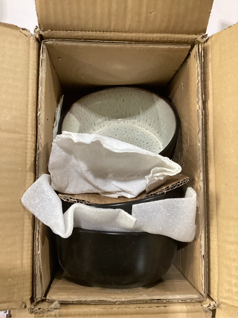 Condition photo showing New/Like New for vancasso plates and bowls sets, 24 pieces stoneware dinnerware sets for 8, kitchen dish set mircowave and dishwasher safe ceramic dishware, light cream, series amber oyster white 24