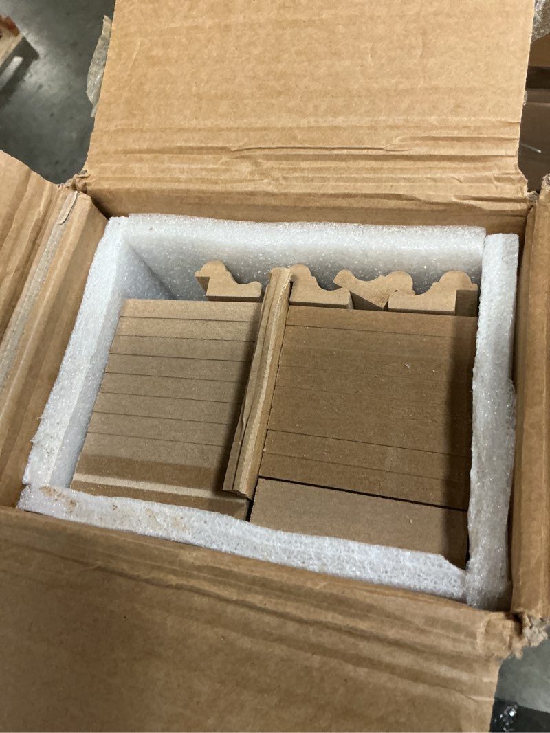 Condition photo showing Good Condition for Art3d Premade Board and Batten Paintable Wainscoting Kit, MDF Accent Wall Panel for Kitchen Bedroom Living Room Home Decor Covers 189 x 54 in. Molding Trim Slat with Edge Strip 189 x 54 Inch Log Color