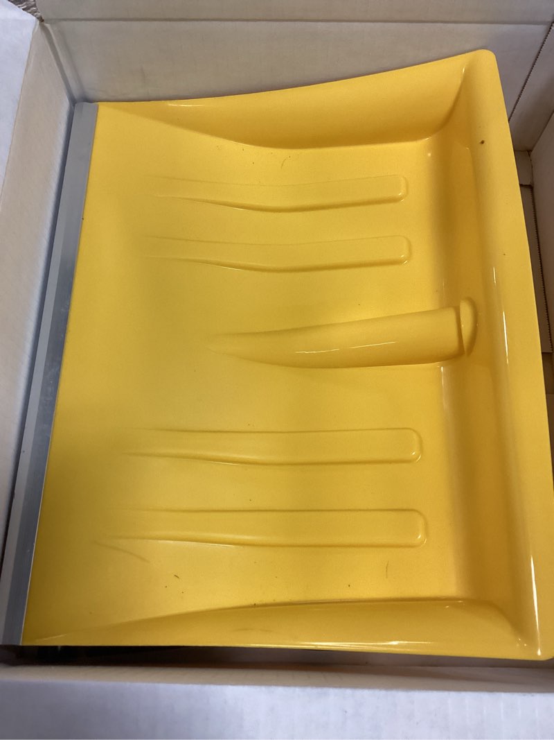 Condition photo showing As Is for Snow Shovel for Driveway Stairs Decks Garage Snow Removal with Telescopic 52-59 inch Long Handle Lightweight Household Snow Shovel for Soft and Light Snow Removal (16 inch Wide)