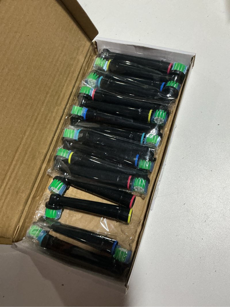 Condition photo showing As Is for 16pcs precision toothbrush heads compatible with oral b electric toothbrushes, black black 16 count (pack of 1)