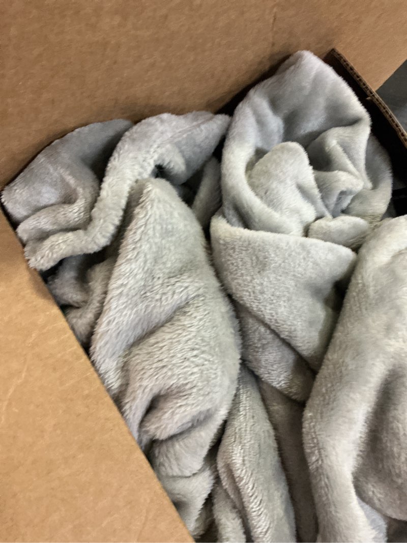 Condition photo showing As Is for sumptuously soft faux fur fabric - 2 way stretch blanket material for coats, capes, and shawls - 58 inches wide, 1 yard: luxurious, cozy, and perfectly fluffy (gray bunny)