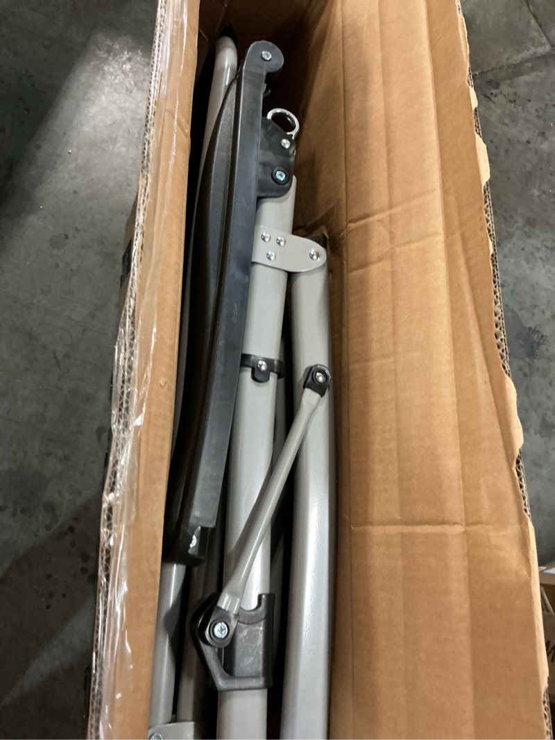 Condition photo showing As Is for MoNiBloom Reinforced Zero Gravity Chair, Folding Pool Beach Lounger, Portable Tanning Chaise with Cushion, Headrest and Side Tray, 330lbs Capacity - Black 1-Pack Black