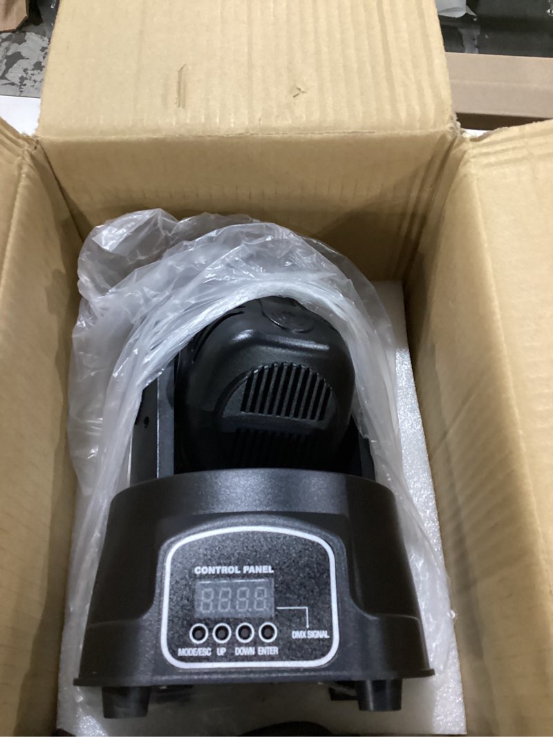 Condition photo showing Good Condition for u`king stage lights moving head lights 8 gobos 8 colors 11 channels 25w spotlights dmx 512 with sound activated for wedding dj party stage lighting 2pcs brown