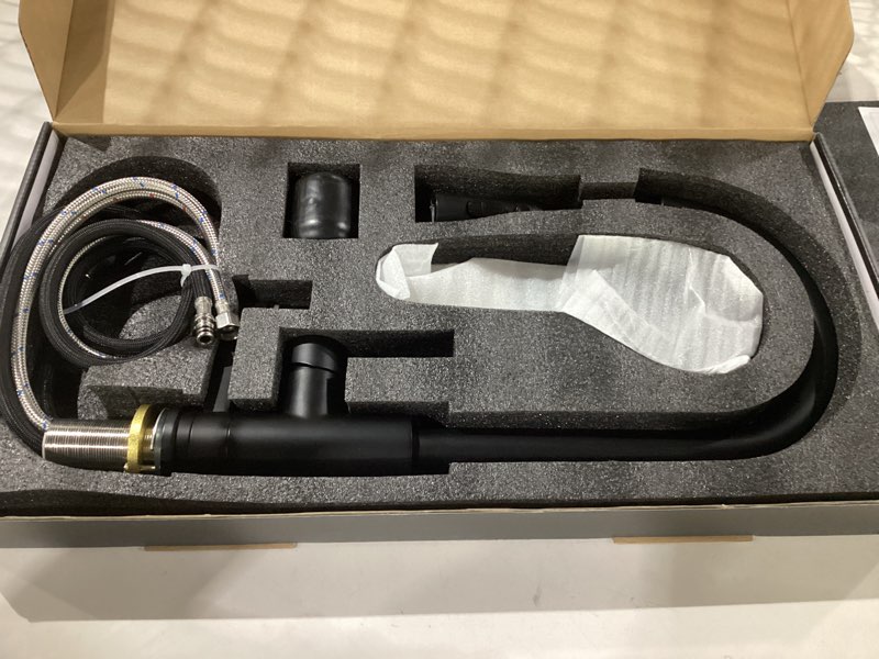Condition photo showing New/Like New for kitchen faucet with cup washer pull down sprayer stainless steel kitchen sink faucet with deck plate glass rinser single hole black b - black rustic