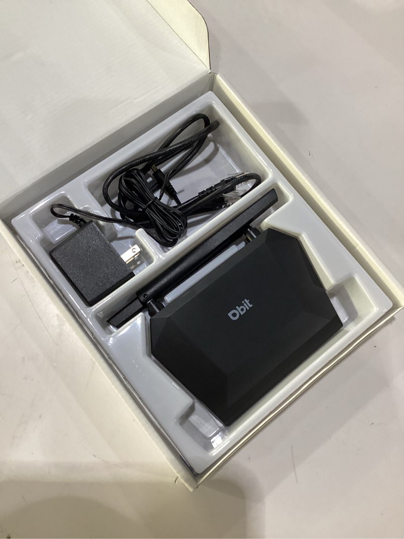 Condition photo showing As Is for dbit n300 2.4ghz wifi router with wisp wireless repeater mode internet router for security cameras, iot smart home devices - guest network, internet access control, wpa2, wps, easy setup (t1 pro) 2.4ghz n300 | updated version
