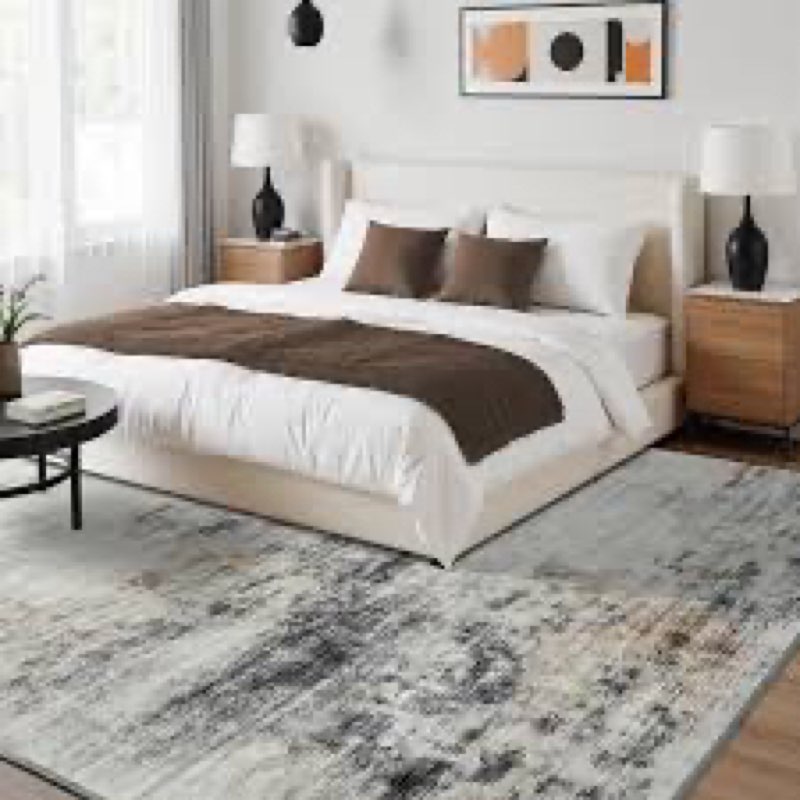 Toneed Abstract Area Rug 6x9 Modern Washable Rug Soft Non Slip Rug Low Pile for Bedroom Living Room 