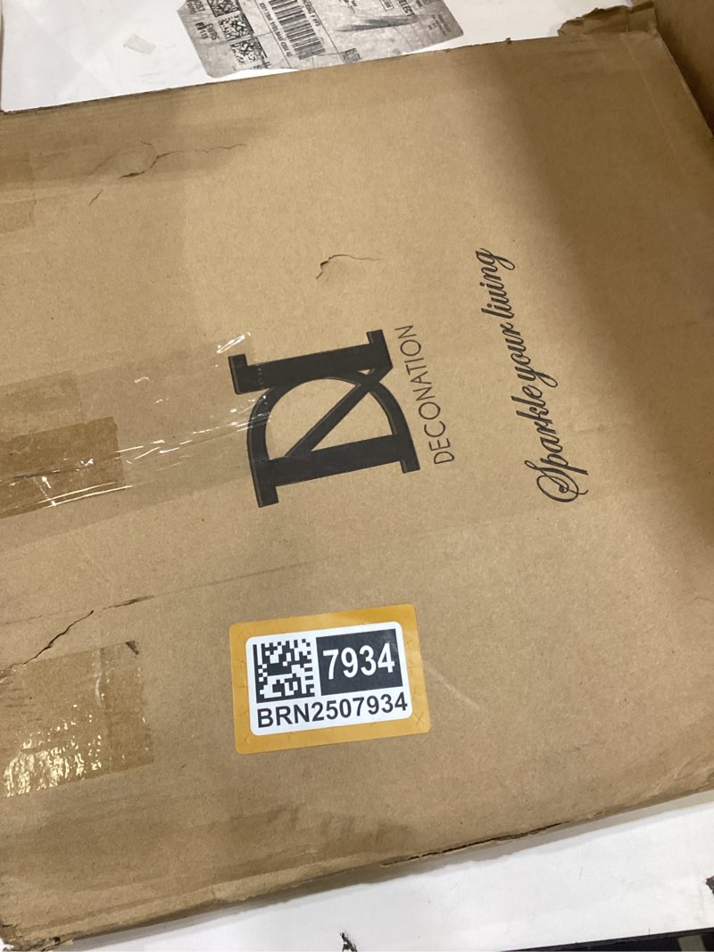 Condition photo showing As Is for DN DECONATION Silver Ottoman Tray, Large Round Decorative Trays for Home Decor, Coffee Table Trays for Perfume, Jewelry, Living Room, Table Centerpiece, Bathroom Decor, Couch 13.78" Silver