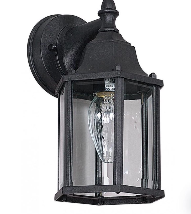 Sunset Lighting F78531-31 10" Outdoor Wall Lantern with Beveled Glass, Black