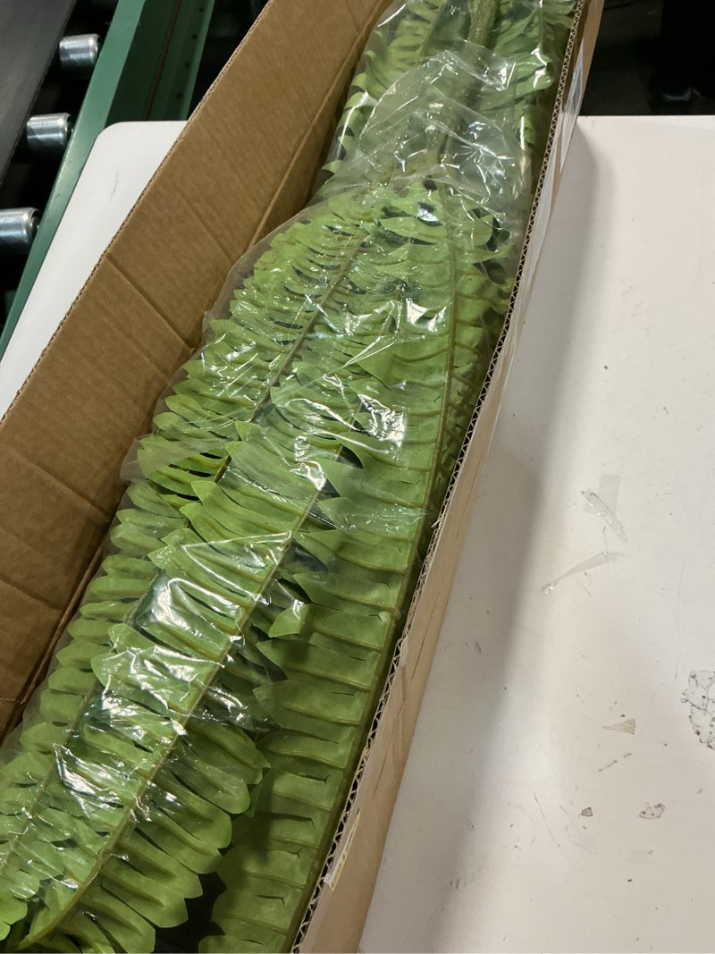 Condition photo showing Good Condition for 45" fake ferns, realistic large artificial bush plants, 2 artificial boston ferns with 59 fronds for outdoors planter indoor home garden porch decor green