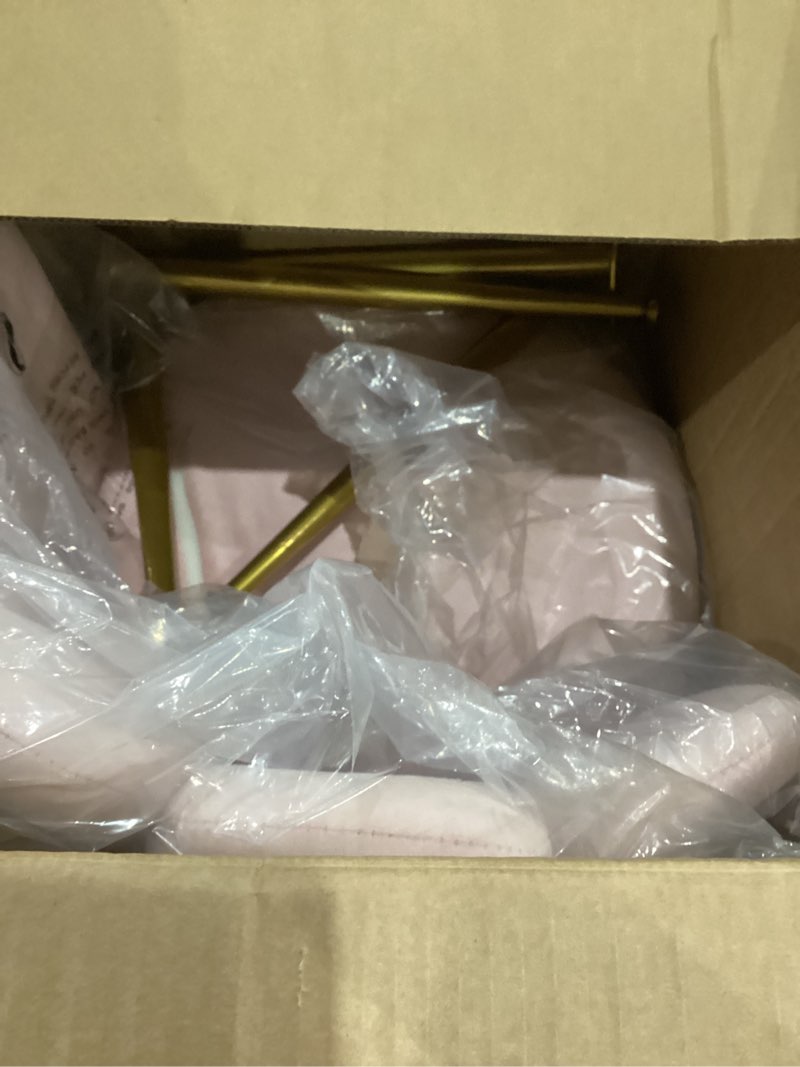 BOWTHY Vanity Chair for Makeup Room - Midcentury Modern Accent Velvet Chair with Back Support, Gold 