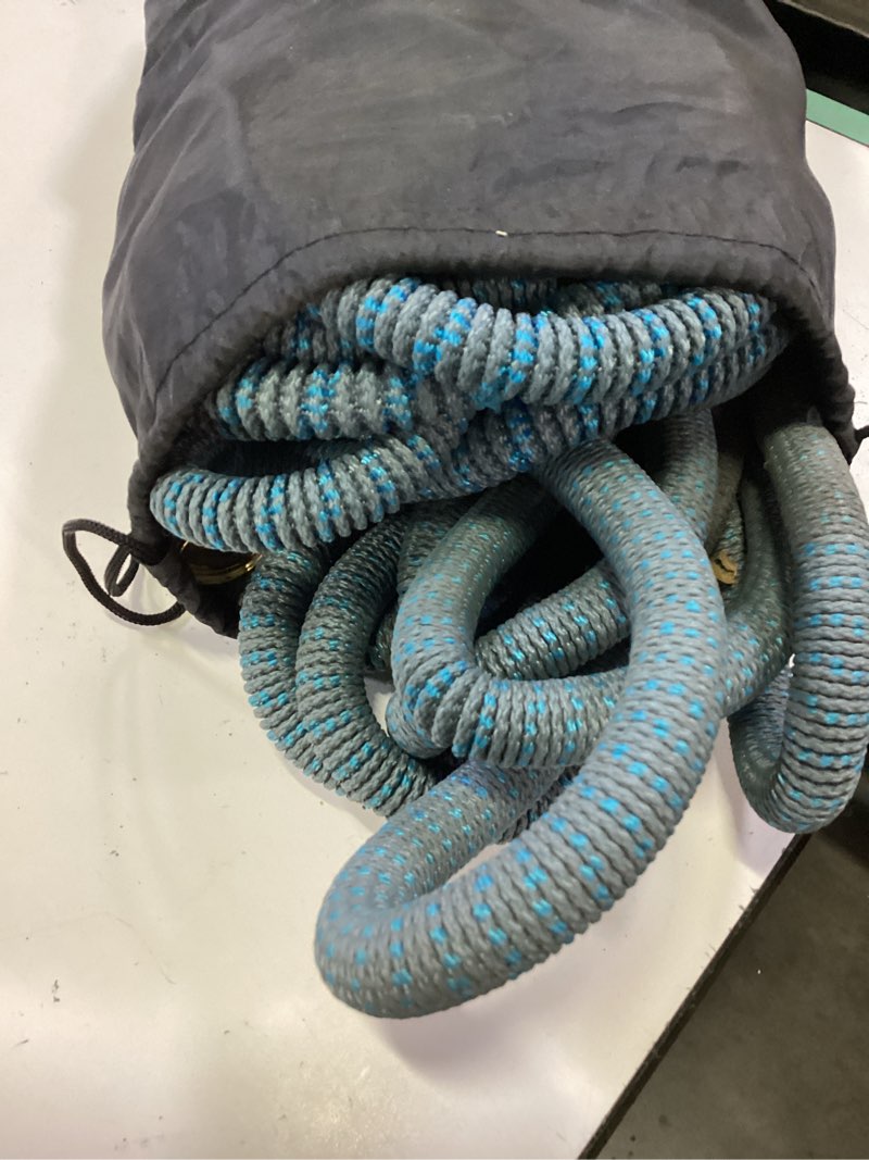Condition photo showing As Is for 50 ft expandable garden hose - kink free flexible water hose 50ft with 10 pattern spray nozzle, 3/4 solid brass connectors, retractable latex core - lightweight expanding hose blue 50ft