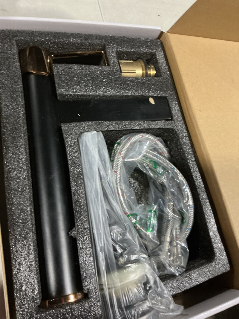 Condition photo showing Good Condition for Bathroom Bowl Vessel Sink Lavatory Faucet Single Handle One Hole Deck Mount with Pop Up Drain,Black Tall Spout Basin Mixer Tap