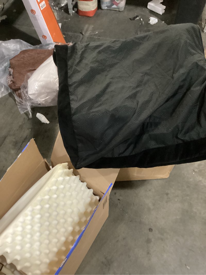 Condition photo showing As Is for Orthopedic Dog Bed for Large Dogs, Egg Crate Foam Bed for Large Dogs, Equipped with Removable Waterproof Pillow Cover and Anti-Slip Bottom, Pet Bed Black 36"L x 27"W x 6.5"Th