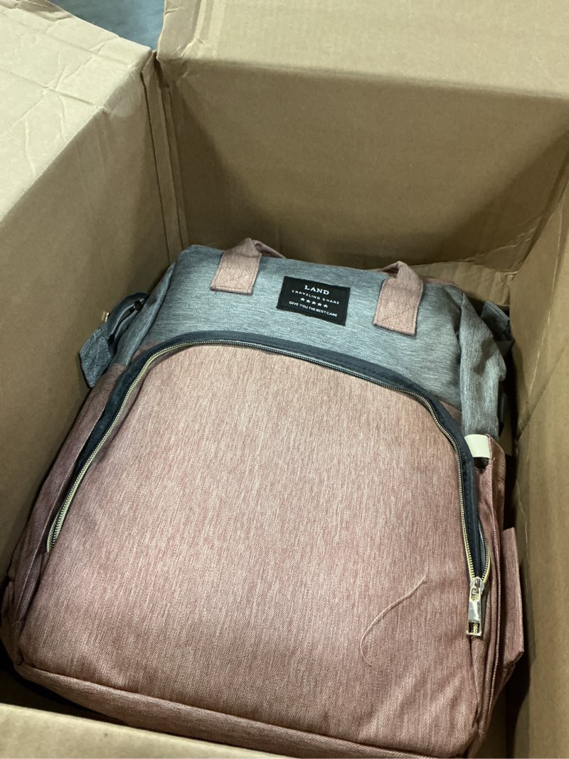 Condition photo showing Good Condition for anwtotu baby diaper bags with changing station,900d oxford waterproof diaper bag backpack for moms dads with usb charging port,large capacity baby essentials(ungrade pink grey) ungrade-pinkgrey