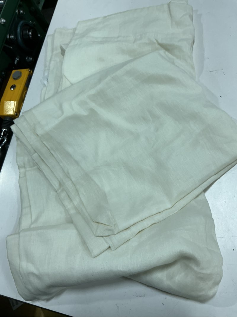Condition photo showing As Is for european linen curtain - single panel, 48x108, ivory